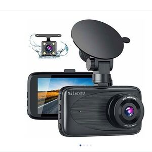 Black Dash Cam with Wide-Angle Lens